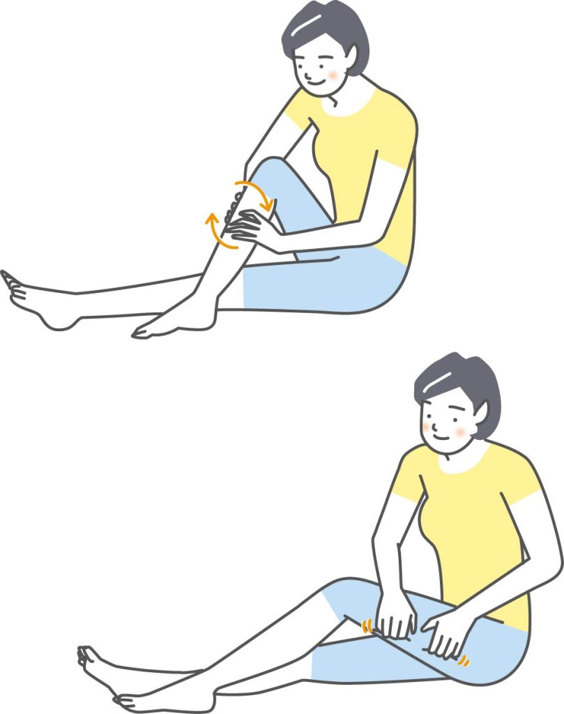 膝裏リンパ節をほぐす