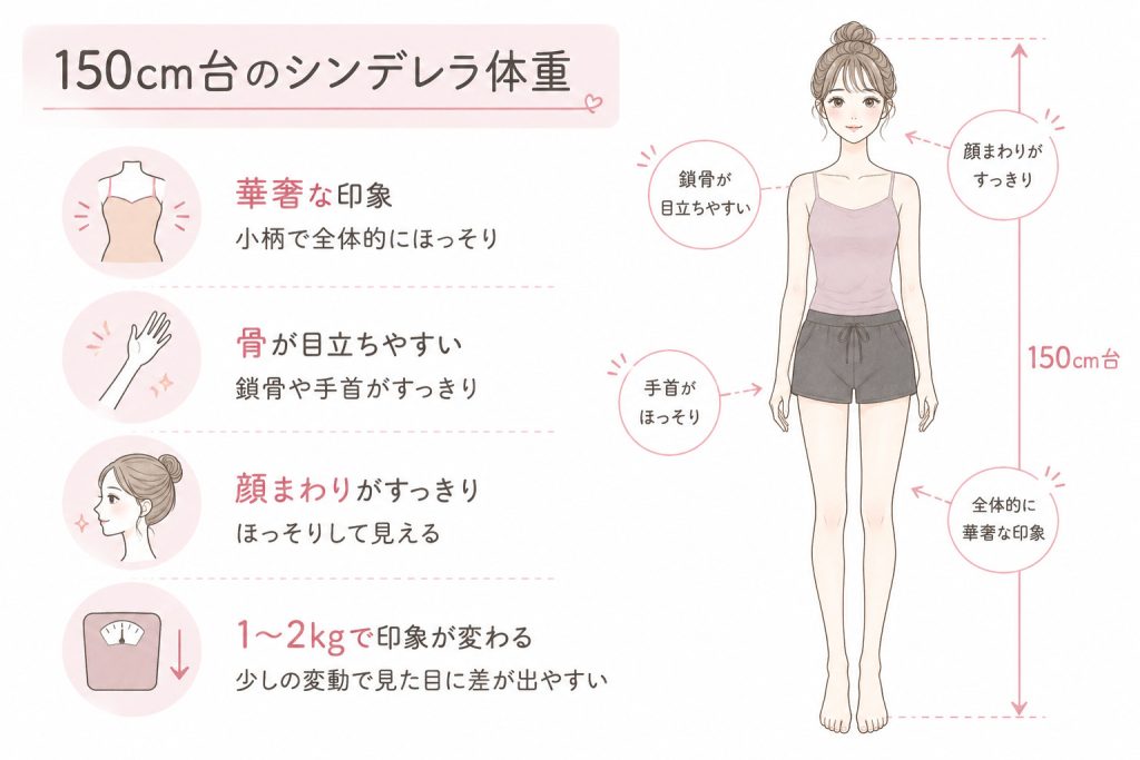 150cm台の見た目の印象