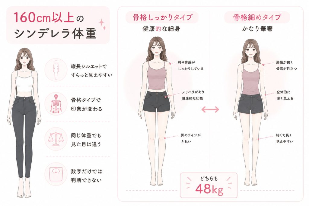 160cm以上の見た目の印象