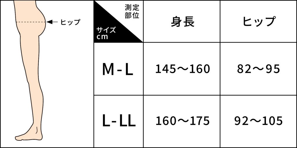 リムーブレギンスのサイズ表
