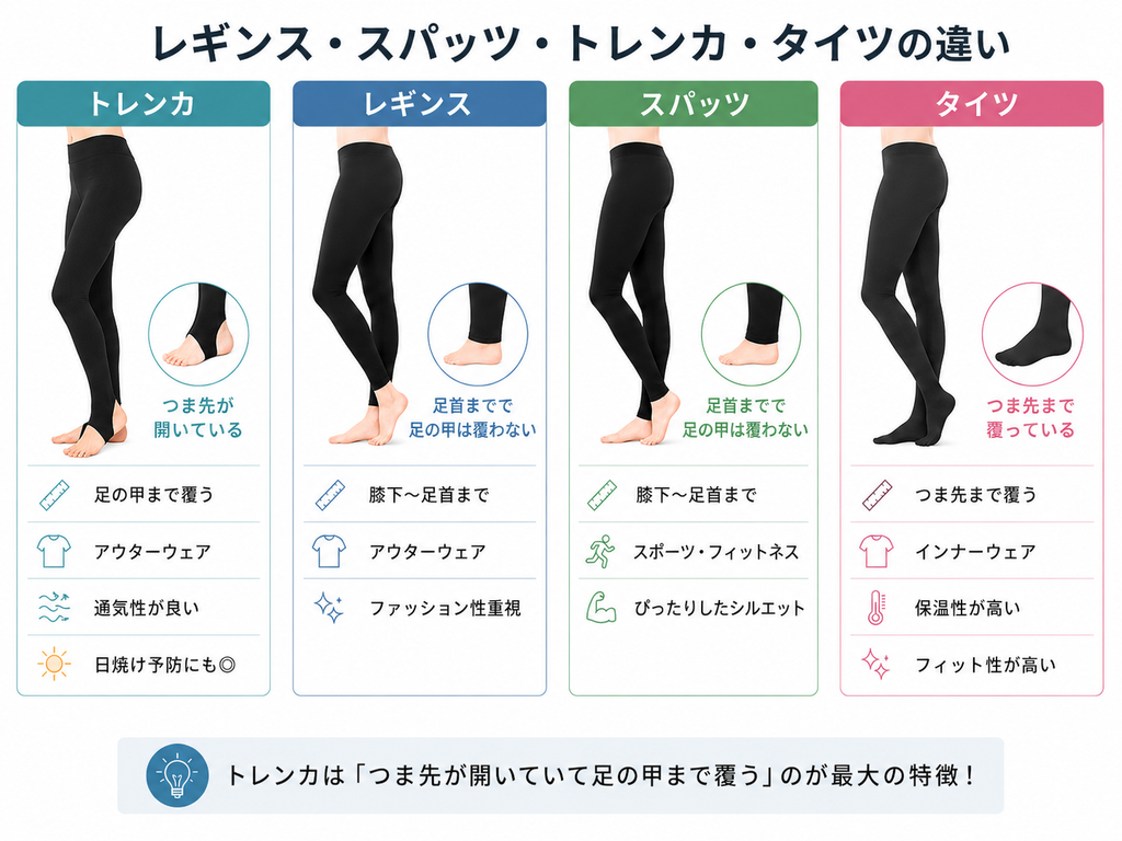 タイツ と スパッツ の 違い